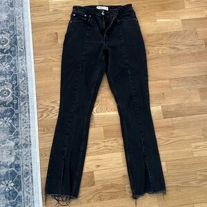 Black skinny slit high rise Jean